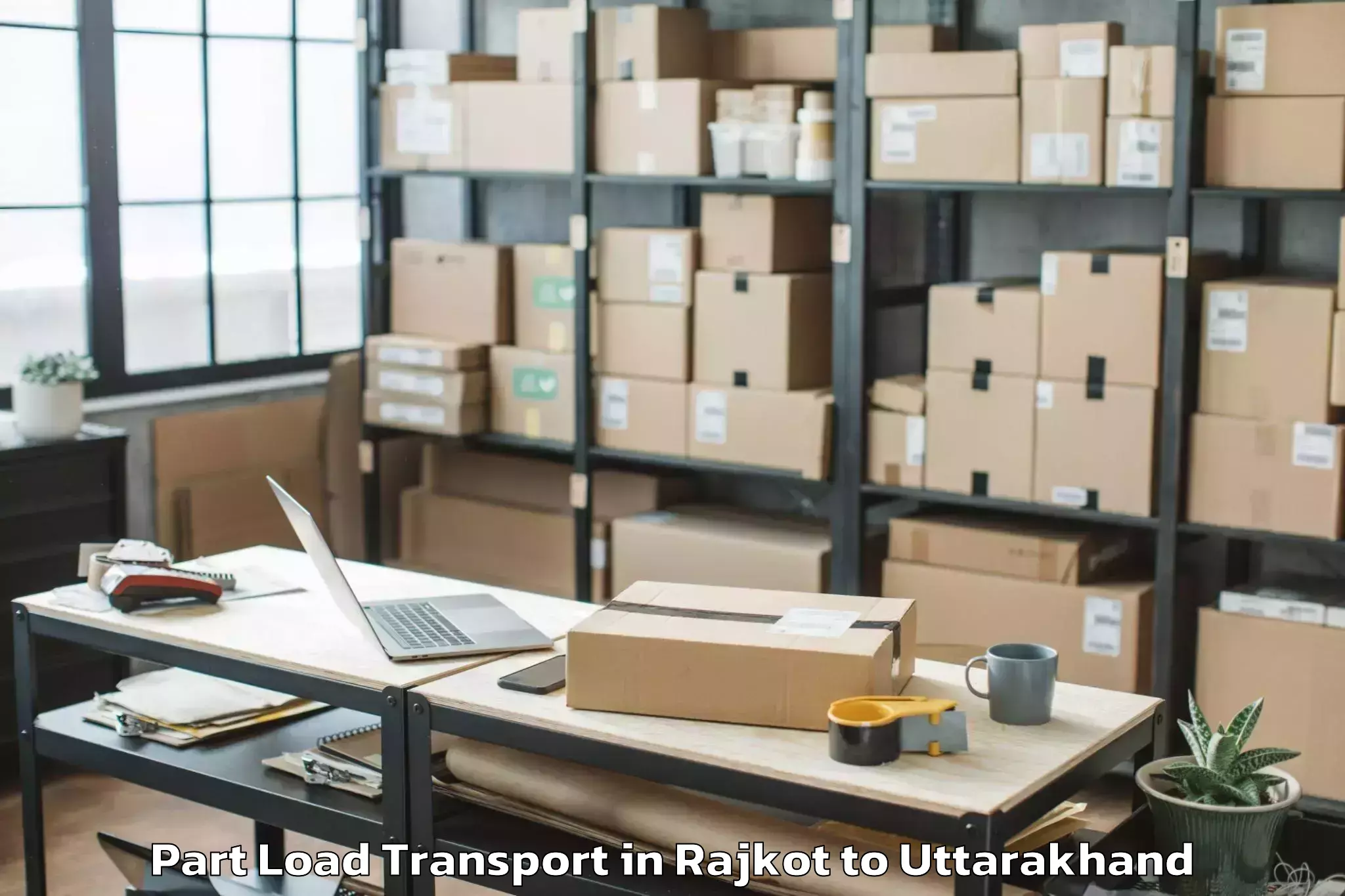 Book Rajkot to Uttarakhand Part Load Transport Online